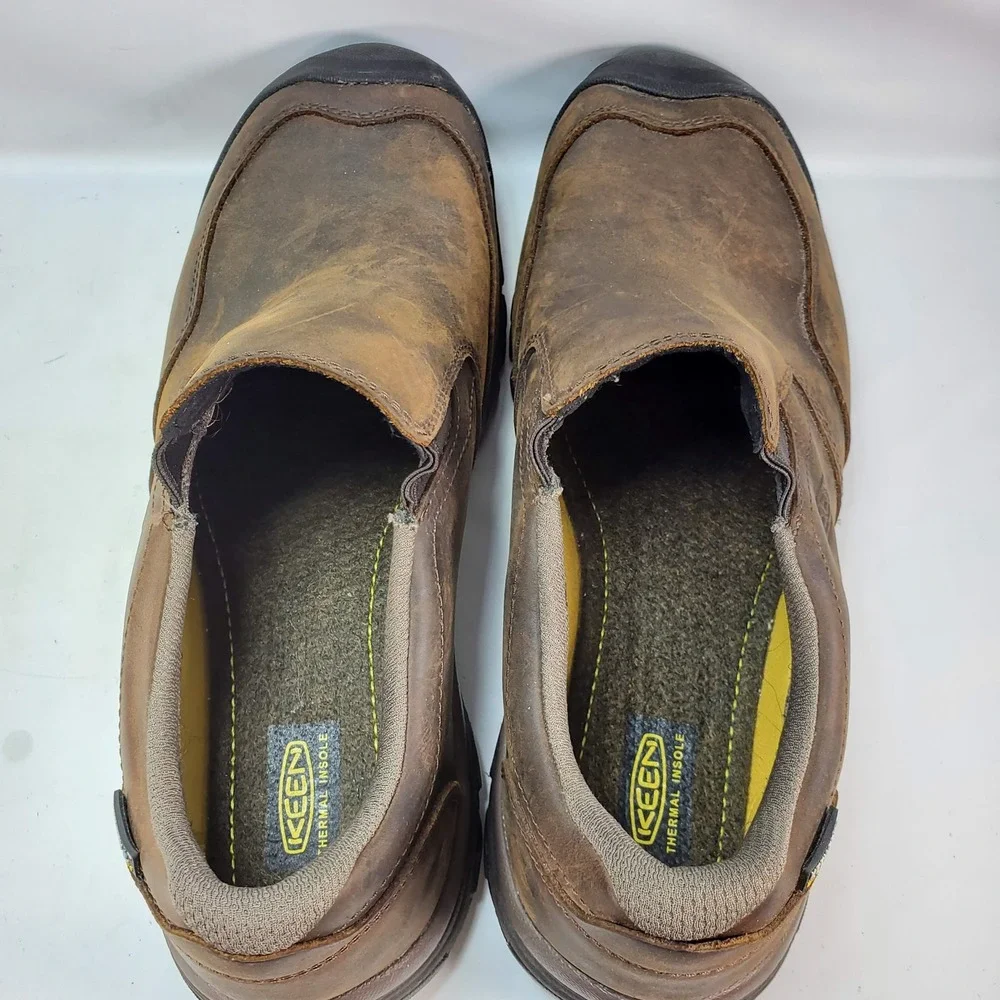 Keen Brixen II Lo Shoes Men 10.5 Brown Waterproof Leather Slip On Hiking 1019933